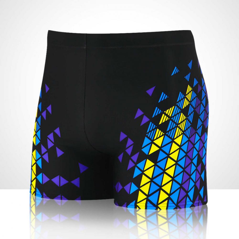 Trendy Men Trunks Stretchy Great Stitching Summer Trunks Thin Men Trunks for Swimming Pool Swimming Trunks