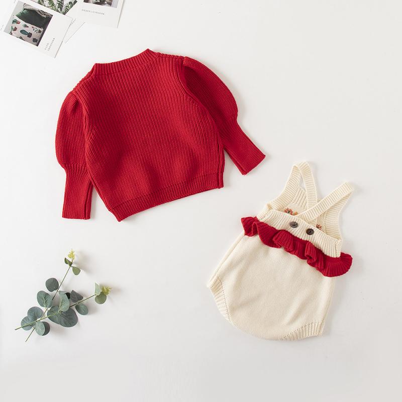 Peuter Baby Meisjes Trui Knit Rompertjes Baby Baby Meisjes Kleding Kinderen Truien Gebreide Tops Geborduurd Gebreide Korte Suits