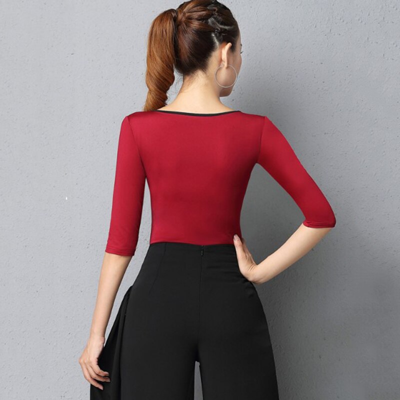 Latin dance practice clothes women's autumn dance clothes cheongsam modern dance practice tops