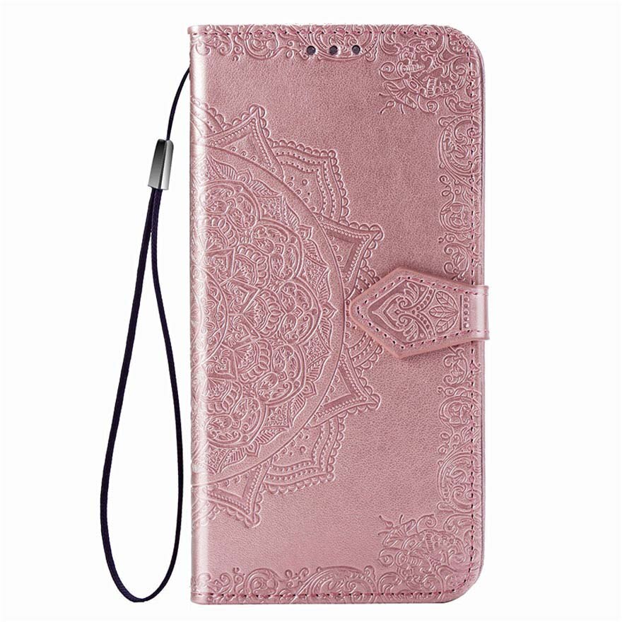 Funda con tapa para Motorola E6S , Funda de cuero 3D con cartera de Mandala para Motorola Moto E6S, carcasa para Moto E6S E6 S E 6 S: For Moto E6S / Pink