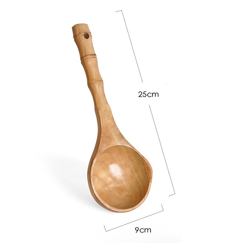 Houten pollepel, kookhoeklepel, keukenlepel, houten waterlepel, soeplepel, grote serveerlepel, pollepellepel