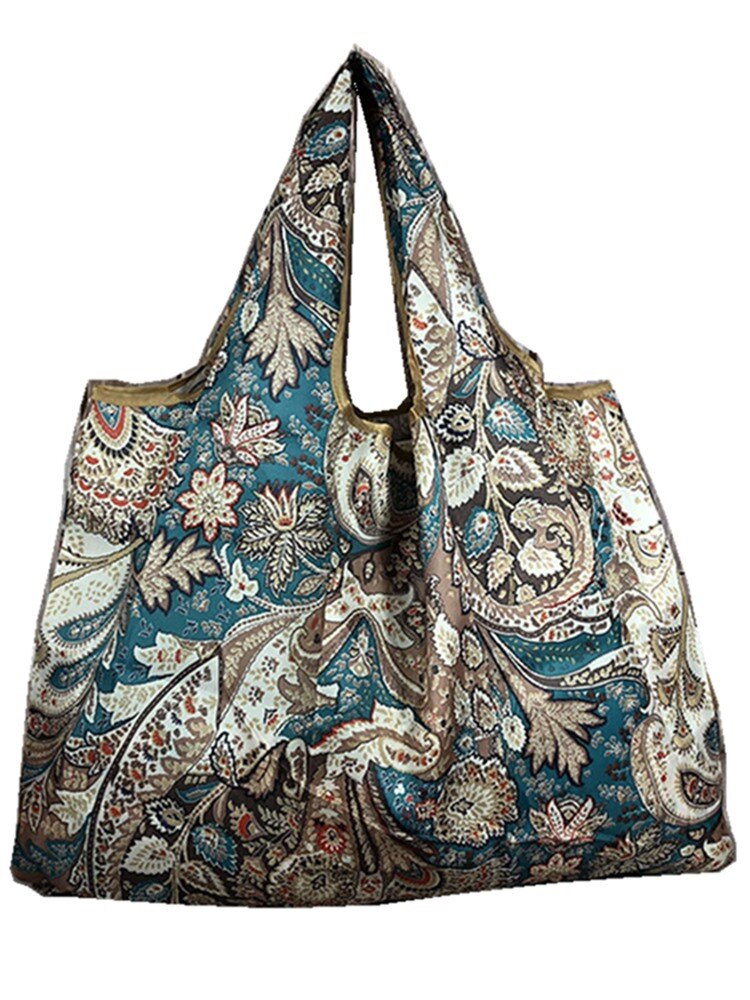 ECO Polyester Reusable Tote Foldable Shopping Bag Women Men Travel Shopper Package Buy vegetables traveling sho: PNX
