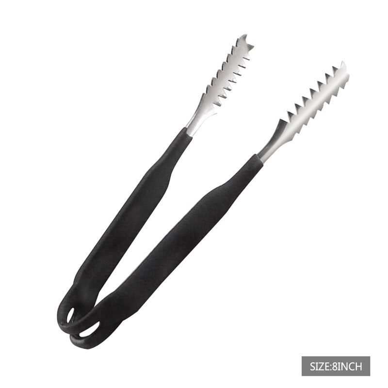 Silicone Handle Food Tongs Ice Tongs Clips for Salad BBQ Grill Multifunctional Kitchen Serving Cooking Tongs Bar Accessories: 8 Inch