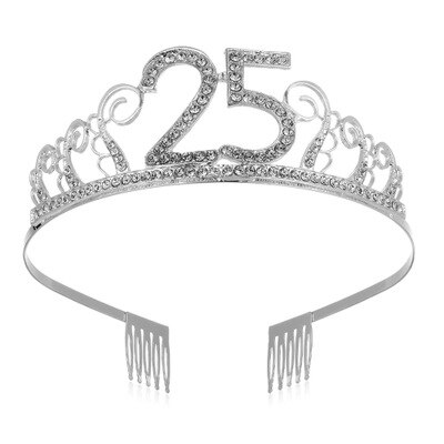 Décorations de fête d'anniversaire pour adultes, 30, 40, 50, diadème en cristal, couronne de princesse, accessoires, décoration de joyeux 30 ans: 25