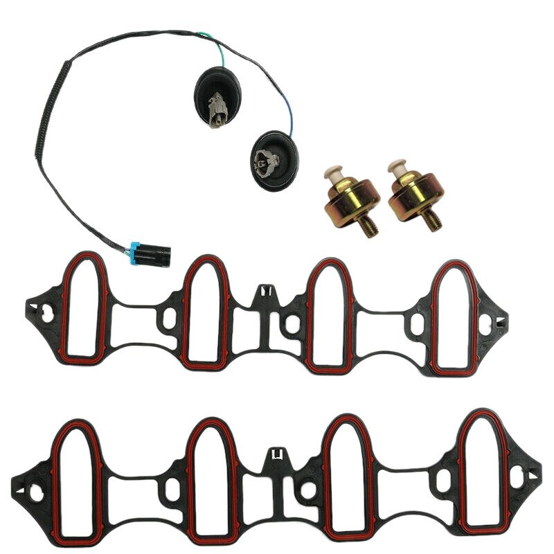 Knock Sensor Harness Intake Manifold Gasket Kit Set 5 Pcs for Chevy Silverado GMC Sierra: Default Title
