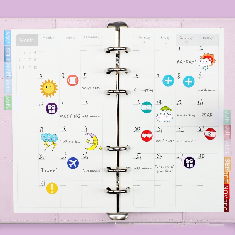 Reusable Leather Binder Set with Binder Pockets Budget Sheets Index Labels Stickers Page Dividers Binder Planner Notepad H3CA