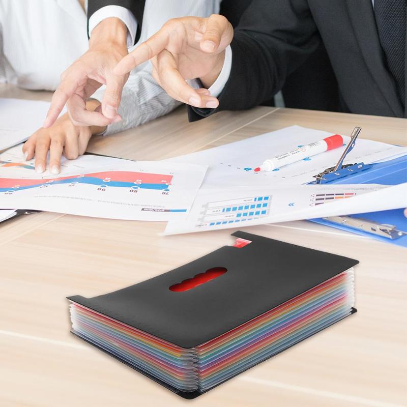 12/24 Pockets Expanding File Folder A4 Organizer Portable Business File Home Office Storage Document Holder Carpeta Archivador