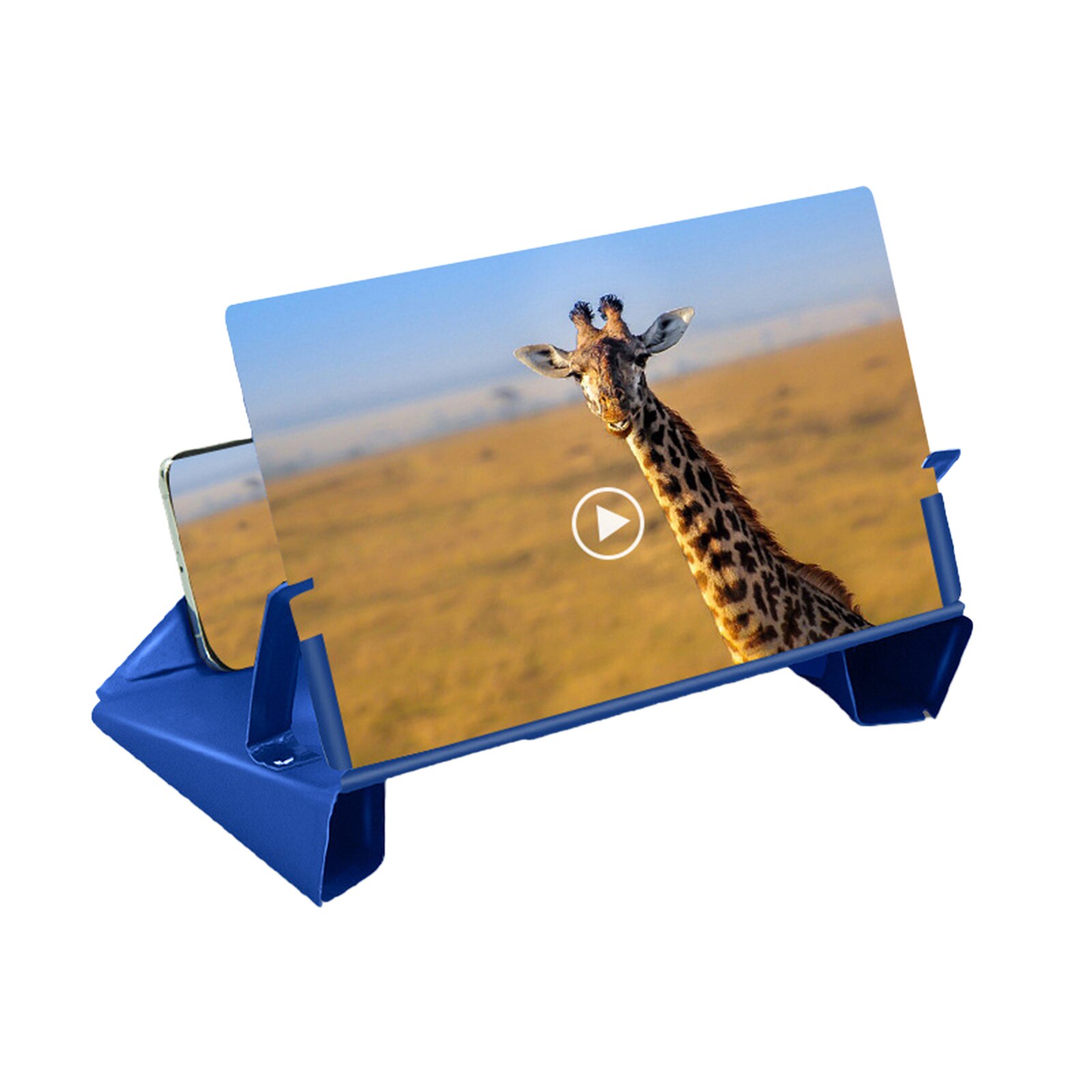 Portable Mobile Phone Screen Magnifier 12 Inch 3D Video Retractable Folding Screen Display Amplifier Expander: blue