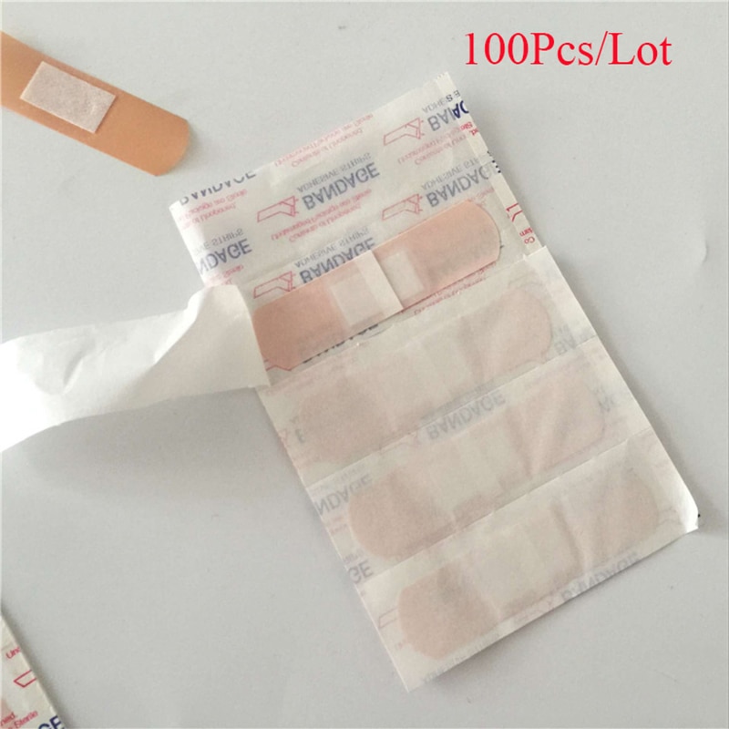 100Pcs Waterdichte Pleister Set Ademend Wond Lijm Paster Band Aid Bandages Voor Home Reizen Eerste Band Aid Kit levert