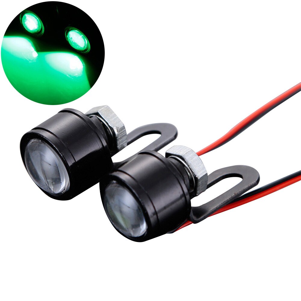 1 Pair LED Strobe Hawkeye DRL Tail Light Backup Lamp Motorcycle Mirrors Mount Eagle Eye Running Lamp: Green