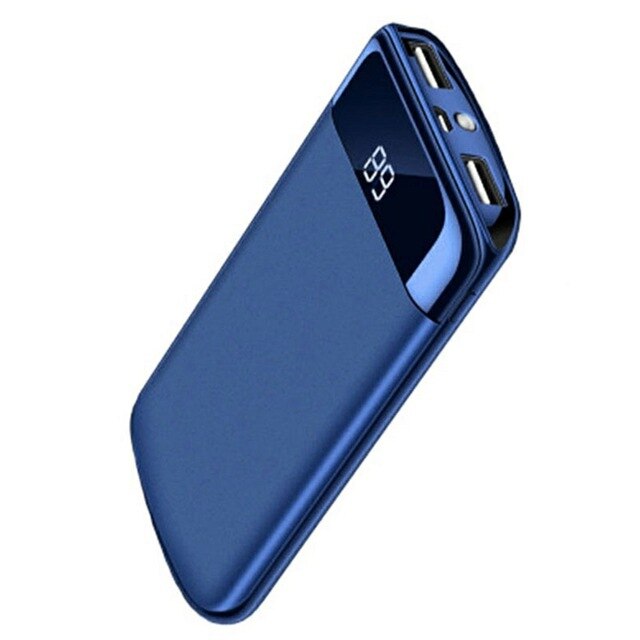 Power Bank 30000mAh Digital Display Portable Phone Charger Phone Battery Outdoor Travel Charger External Battery Powerbank: Blue