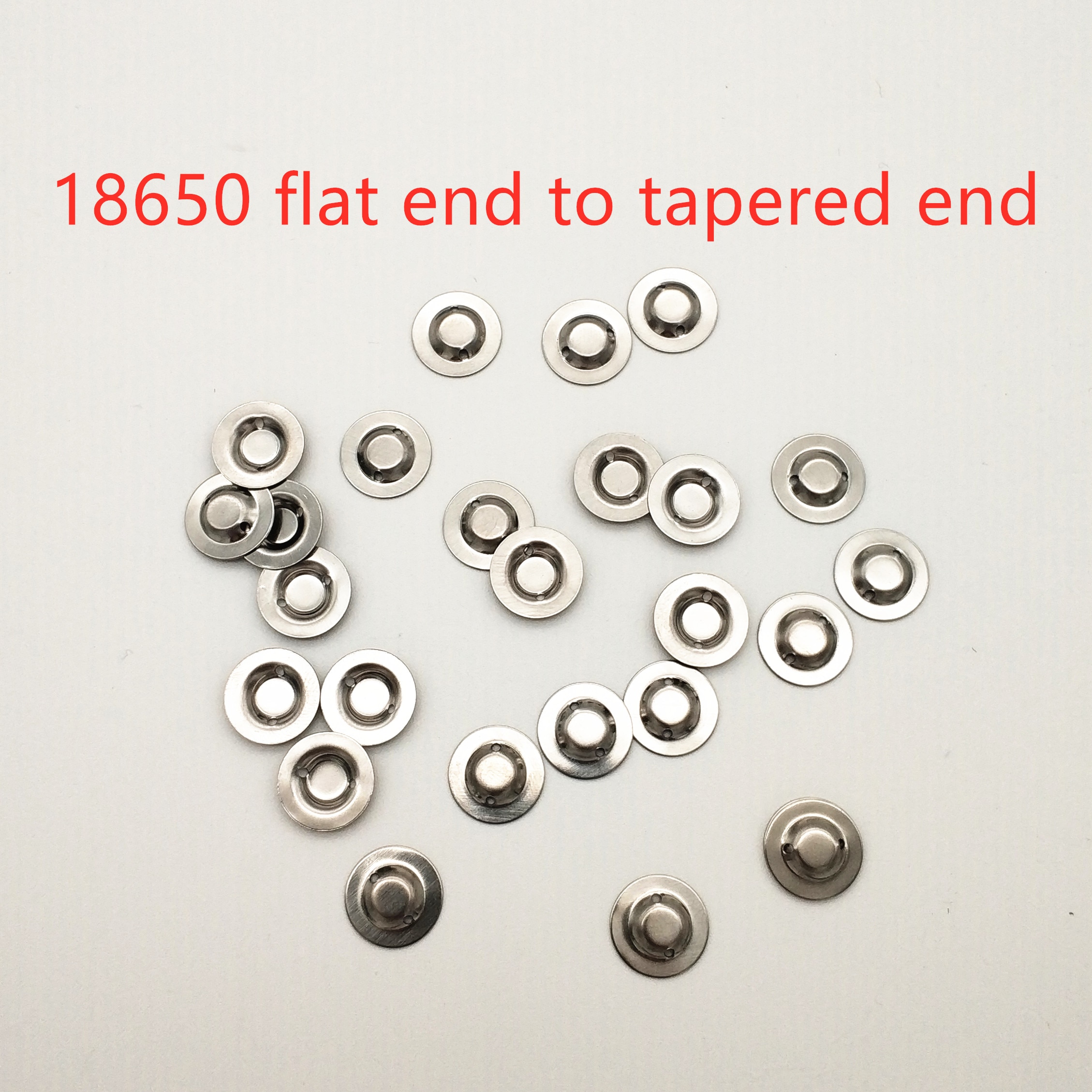 Positieve spot lassen tip cap 18650 platte uiteinde om tapered end batterij accessoires 100 pcs