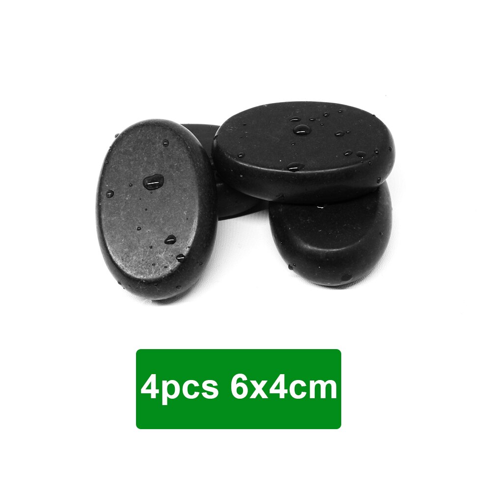 Tontin stein massasje sett lindre understreke ryggsmerter helsevesen akupressur lava basalt steiner til helsetjenester spa stein: 4 stk 6 x 4cm