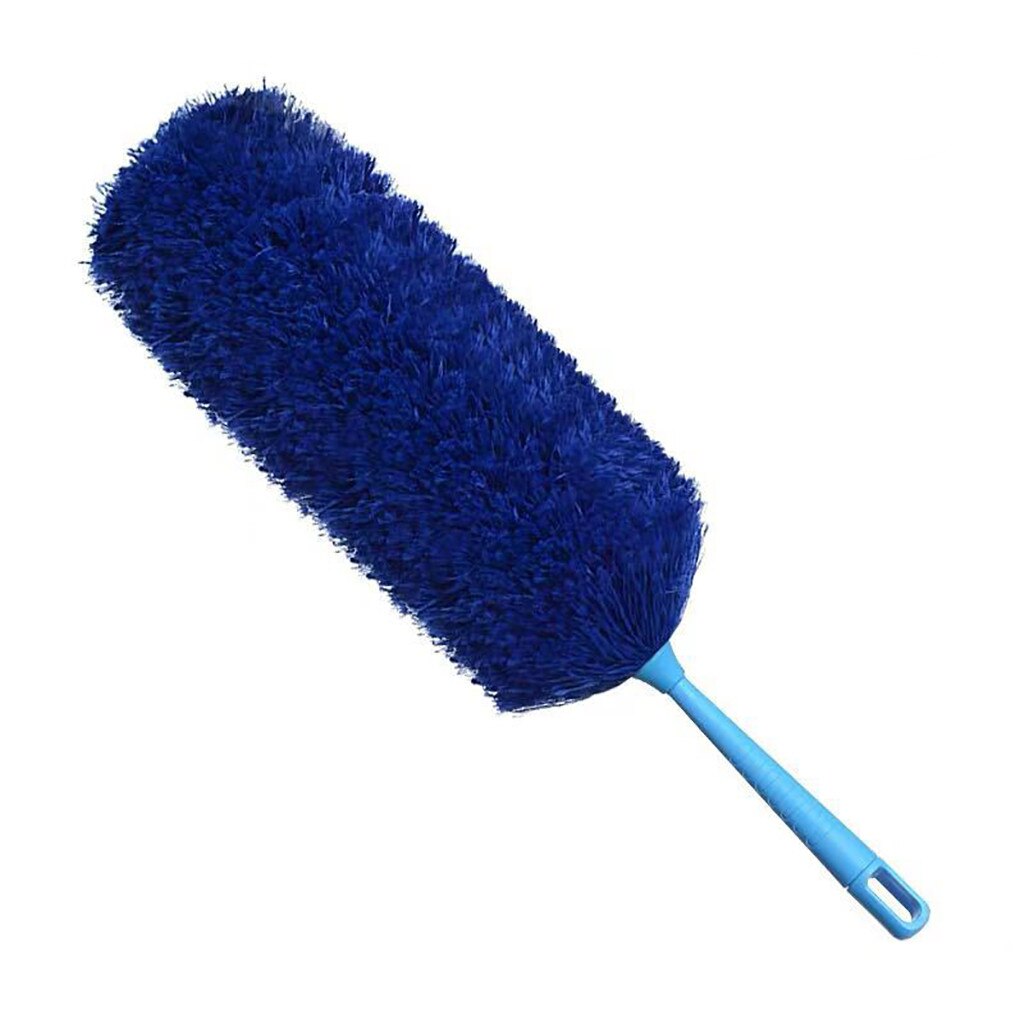 Plumeros-limpiador de polvo telescópico, cepillo de limpieza de microfibra, extraíble y lavable: Azul