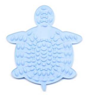 Plato de silicona con ventosa para perro y Tortuga, plato para comida lenta, facilidad de baño, esterilla para lamer, distracción, suministros de entrenamiento para perros: TurtleBlue
