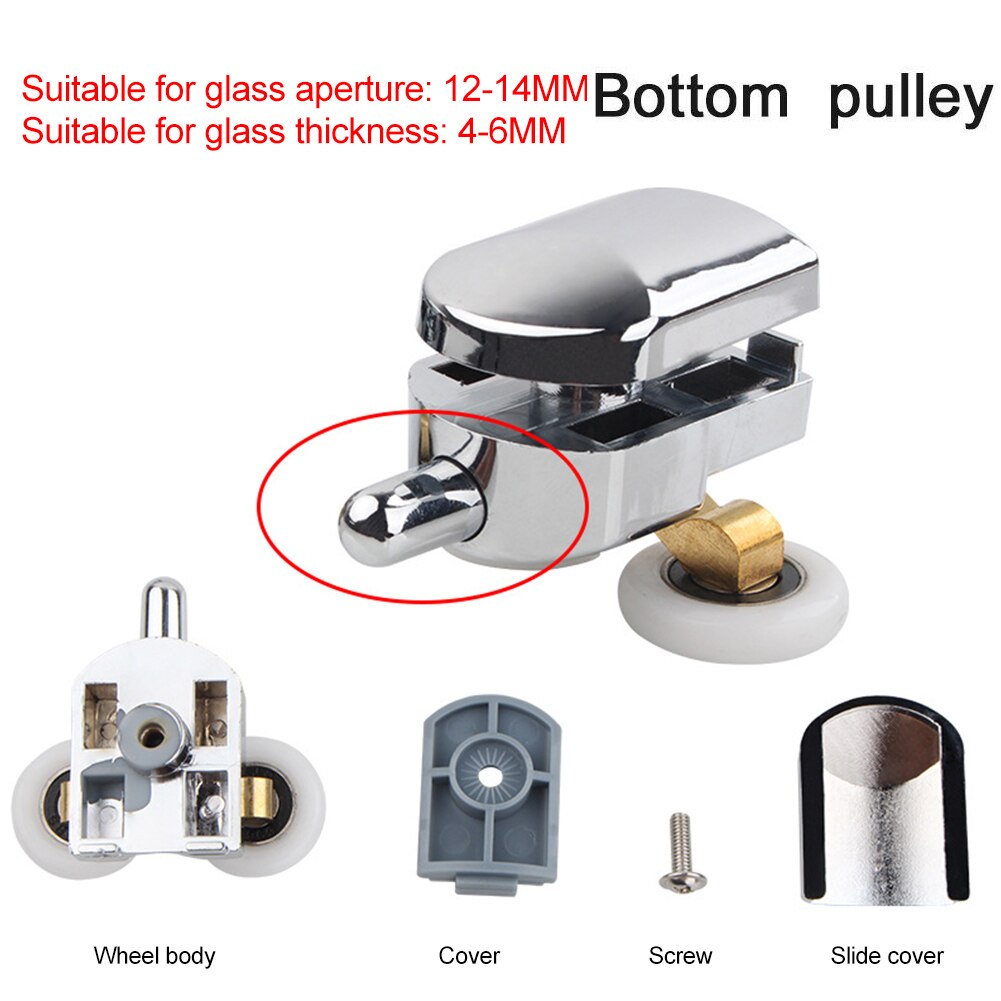 4Pcs Twin Shower Screen Door Rollers/Runners/Wheels Top &amp; Bottom 23mm Replacement