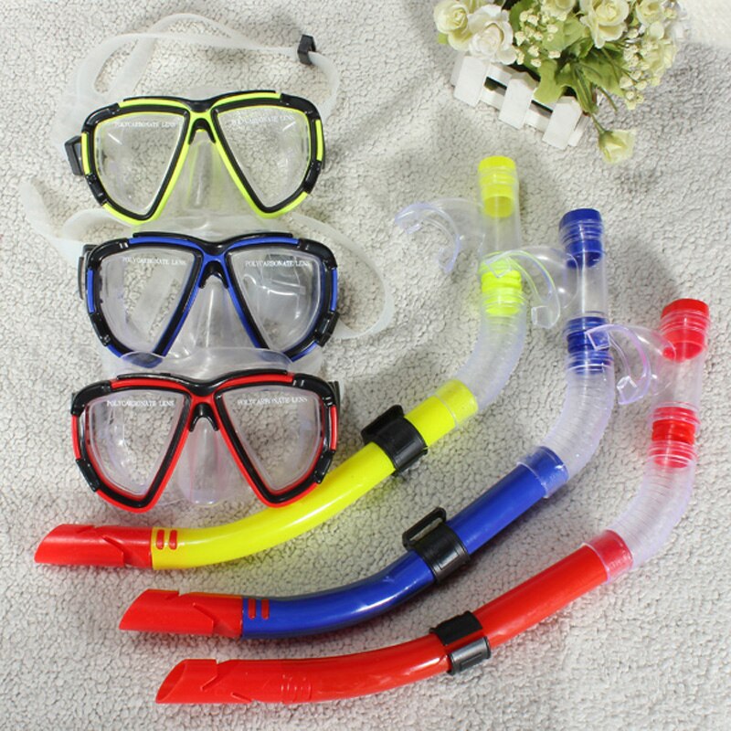 Swimming Gear Dive Scuba Submersible Goggles Protective Mask Glasses Adult Anti-fog Diving Mask Equipment Semi Dry Snorkel Set