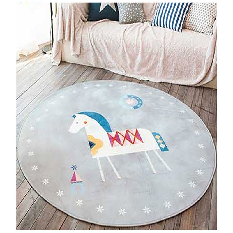 Bomullsmatta lekmatta rund matta med bollar runt barnleksaker babyfotografi rekvisita nordisk stil mattor mattor för hemmet