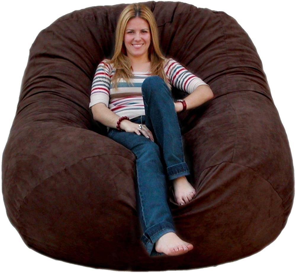 Mysig säck 6- fot stor bockskinn mjuk bean bag stol sofföverdrag