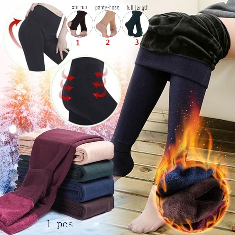 Women's Plus Velvet Ankle-Length Leggings Keep Warm Solid Pants Warm Winter High Waist Large Size Women Leggings Casual Legging