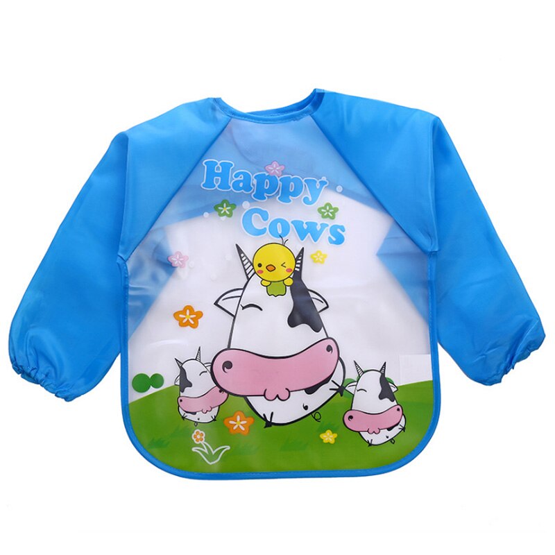 Baby Slabbetjes Baby Burp Doeken Peuter Sjaal Voeden Kiel Lange Mouw Waterdichte Overall Baby Dieren Babyvoeding Accessoires: Cows