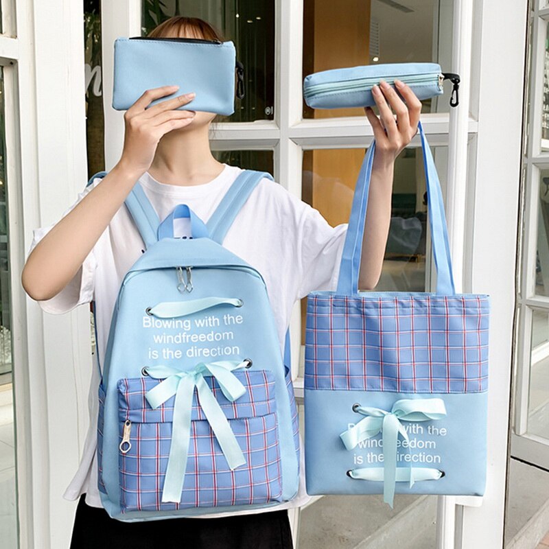 Canvas Rugzak 3 Stks/set Vrouwen School Rugzakken Schooltas Voor Tiener Meisjes Kids Book Bag Satchel
