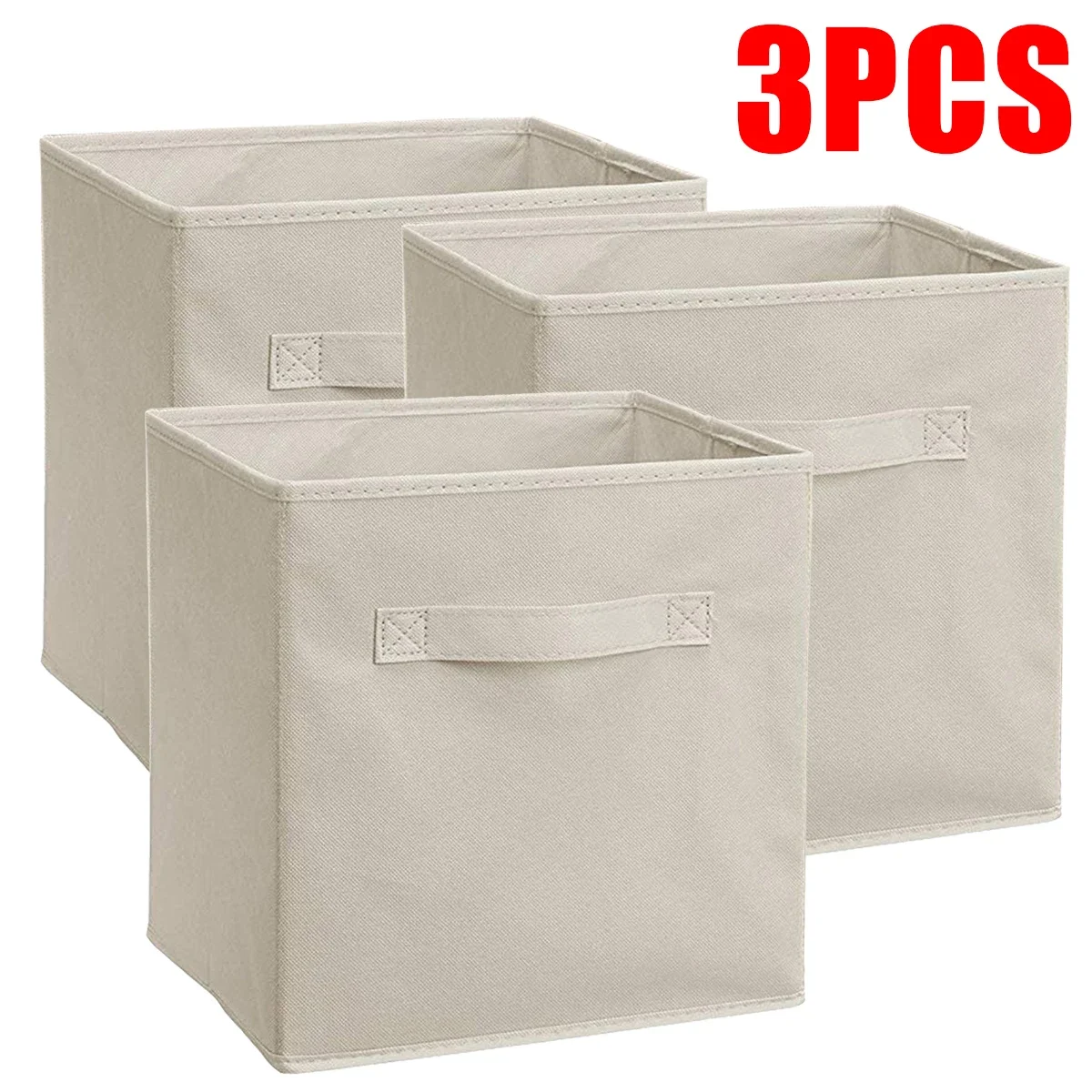 Clothes Storage Box Large Capacity Square Storage Box Without Lid Foldable Non-Woven Storage Box Toys & Snacks Organizer: Clear