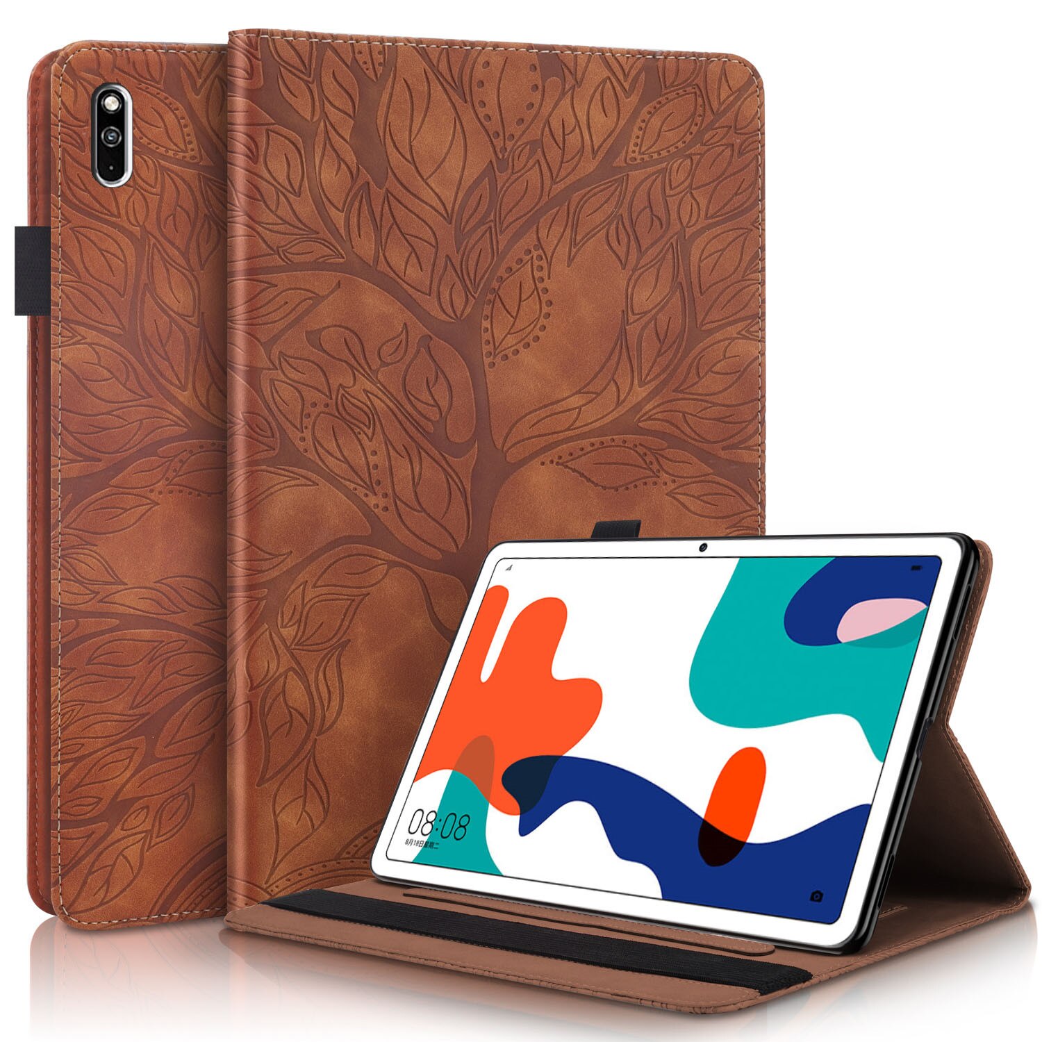 Fundas For Huawei MatePad 10.4 Case 10 4 BAH3-W09 BAH3-AL00 3D Embossed Tree Case for Huawei MatePad Mate Pad 10 4 Tablet Case: Brown Tree