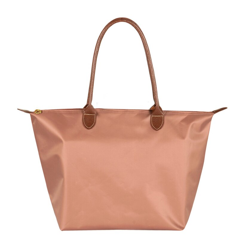 Women's Light Beach Tote Handbags Casual One Shoulder Messenger Solid Color Bag Large Capacity Dumpling With Zipper Shopping Bag