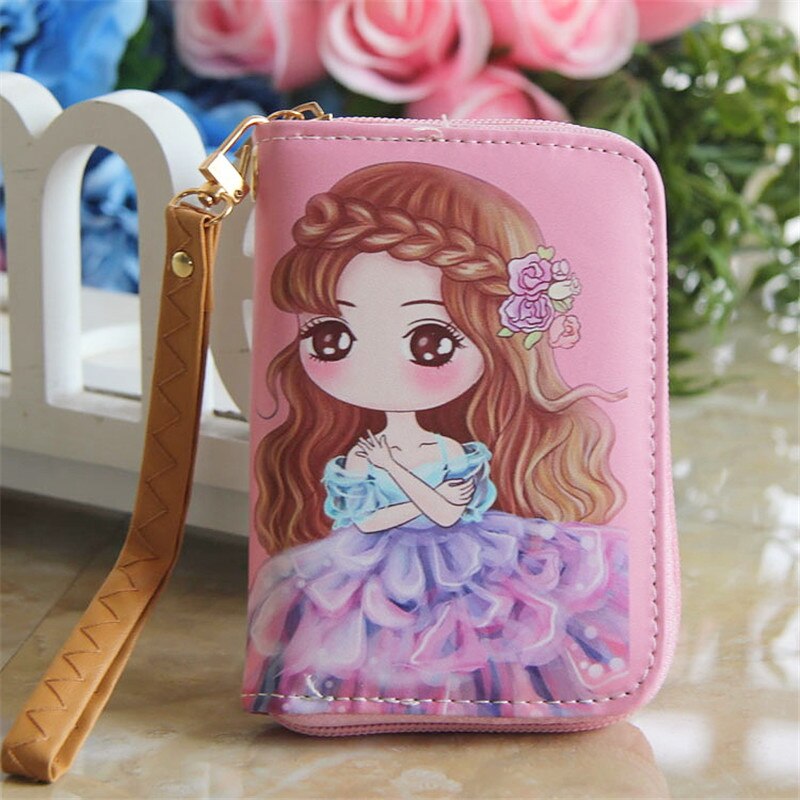 Cute Short Wallet Girl Korean Girl Purse Soft Surface PU Leather Cartoon Portable Wallet for Girls Small Coin Purse: 1