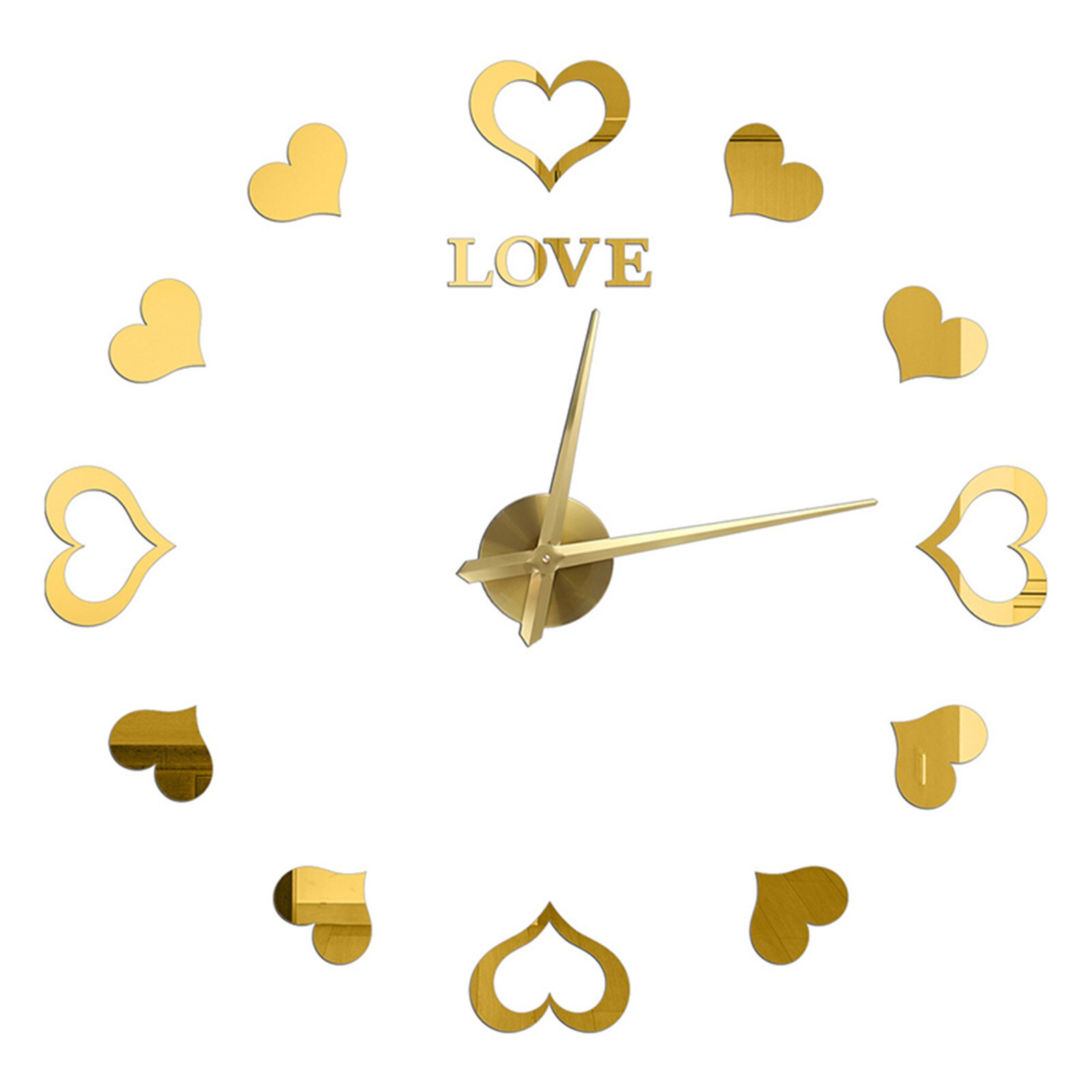 Frameless DIY Wall Clock Kit Large Modern 3D Mirror Decor Sticker DIY Clock Kit for Home Living WWO66