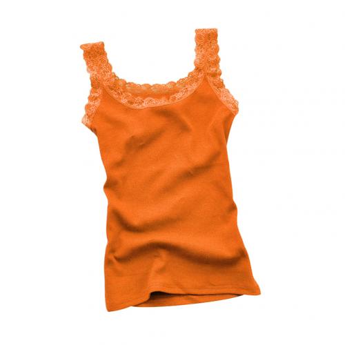 Dame tank top sommer blonde vest med u-hals ærmeløs casual slim fit tank top skjorte топ женский майка женская: Orange