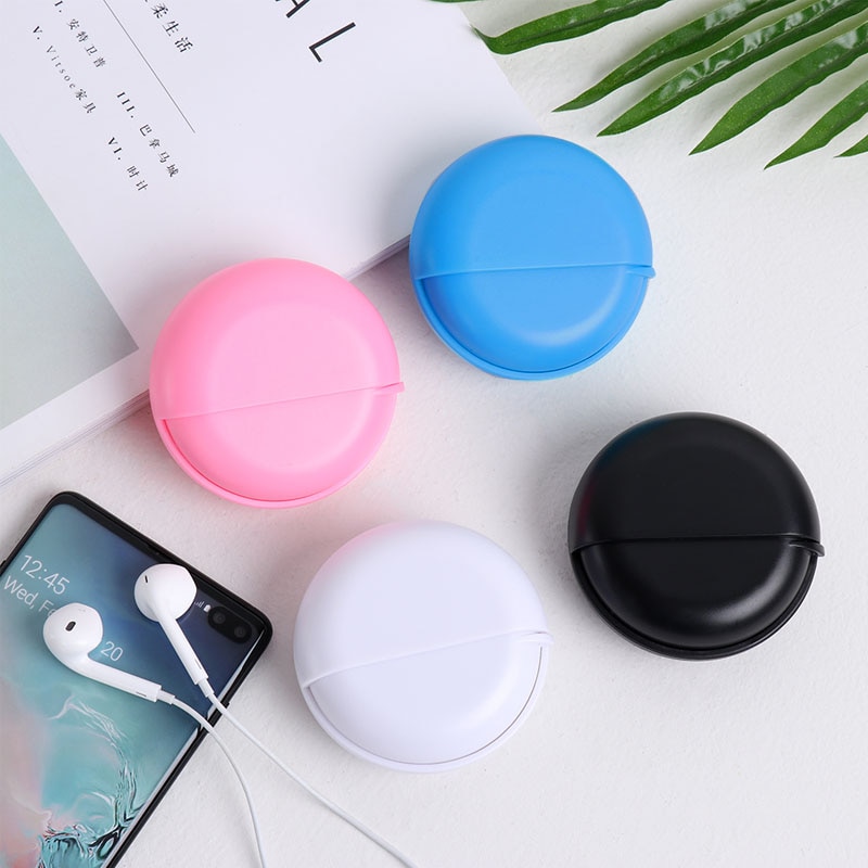 Multifunctionele ronde oordopjes opbergdoos, datakabel verpakking, koptelefoon opbergzak, abs bluetooth headset tas