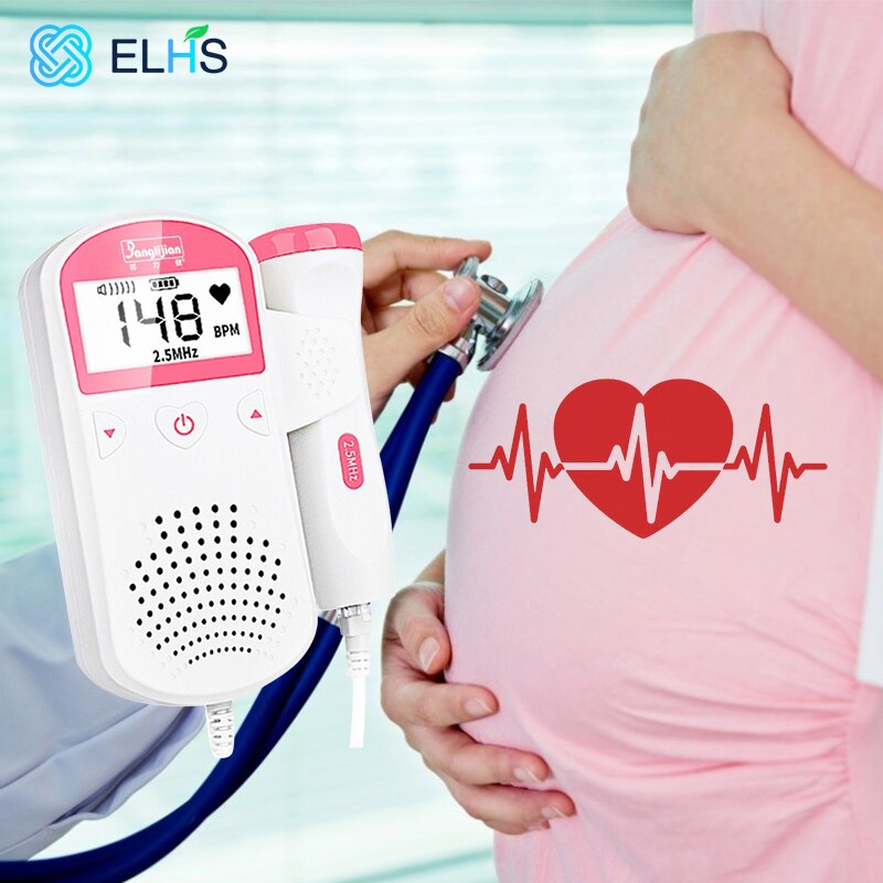 Foetale Doppler Babyfoon Doppler Voor Zwangere Vrouwen Draagbare Ultrasound Babyfoon Sonar Doppler 2.5M Geen Straling fetal doppler ultrasound