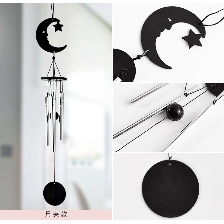 Metal Multi-tube Wind Chime Home Decoration Ornaments Wedding Birthday Hanging Pendant: Moon