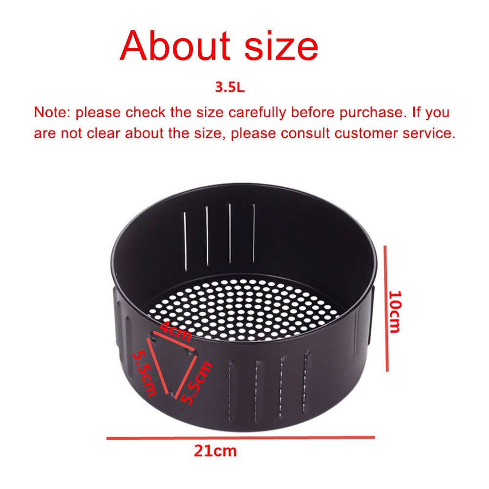 Air Fryer Replacement Basketr Non-Stick Accessories Basket Draining Oil Kitchen Roasting Healthy Food Cooking Tools: 3.5