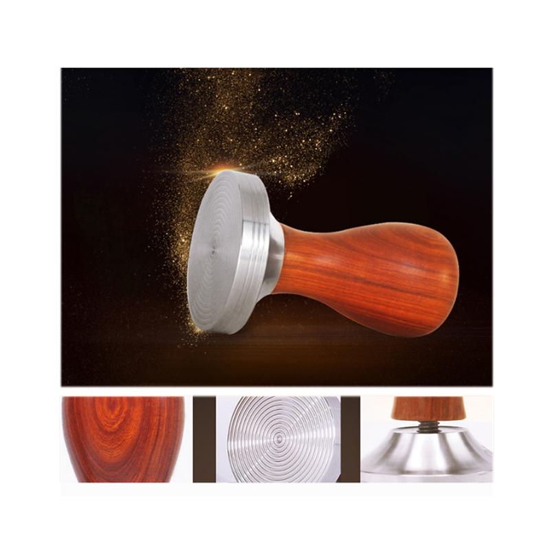 Koffie Tamper Rood Sandelhout En Rvs Italiaanse Koffie Sabotage 49 Mm Flat Base Espresso Sabotage Koffieboon Druk