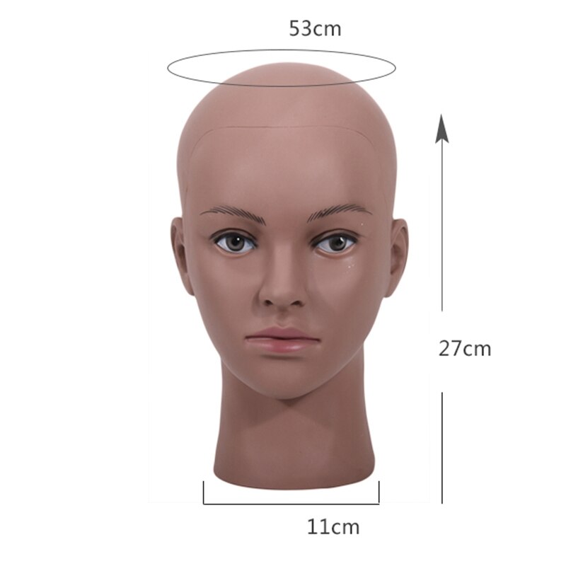 Skaldet mannequin hoved med klemme kvindelig mannequin hoved til parykker, der laver hatte, viser kosmetologi mannequin hoved til makeup praksis