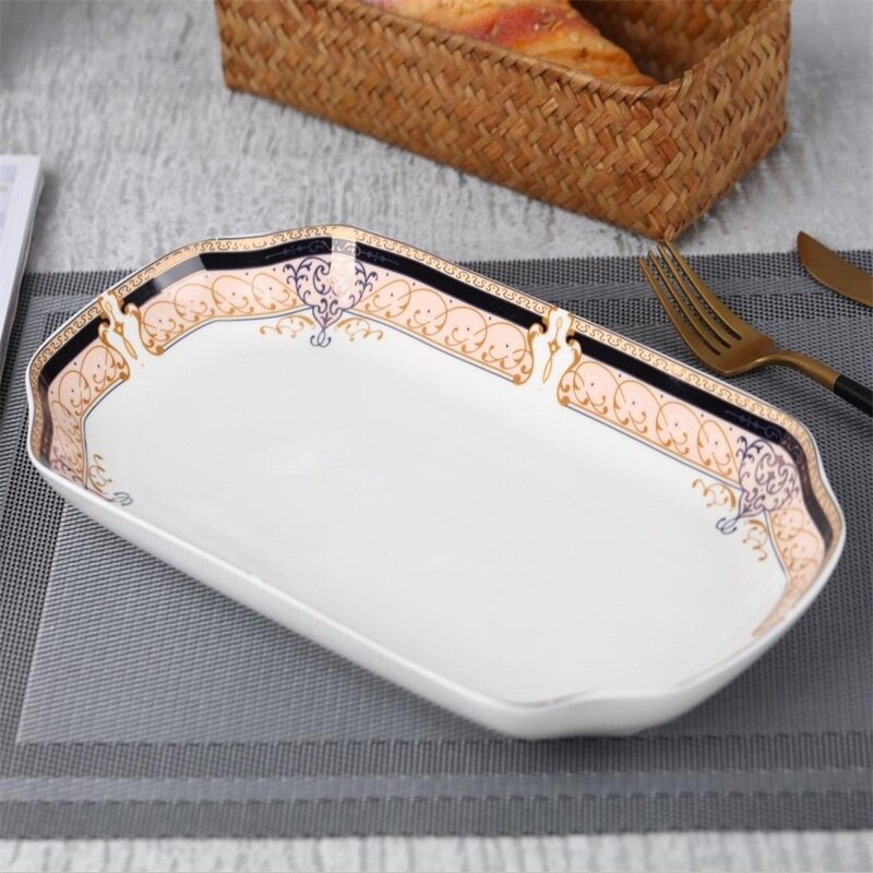 1pcs/set 12 inch Jingdezhen Bone China Porcelain Dinnerware Dining Room Ceramic Tableware Fish Dishes Sushi Plates: C