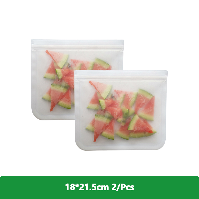 1/2/3/5Pcs Reusable Food Freezer Bags Leakproof Silicone Ziplock Bags BPA Free Meat Fruit Veggies Storage Bag Dishwasher Safe: army green