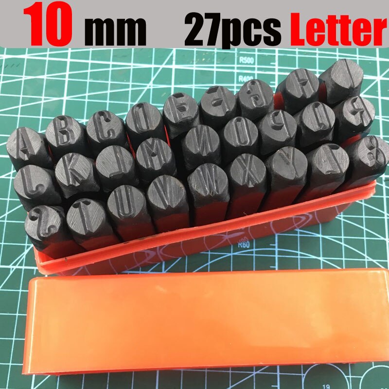 Outil d'estampage en métal en acier noir numéro arabe outil de poinçon de presse lettres anglaises estampes sculptées LOGO en cuir joints en métal fournitures: 10mm Letter