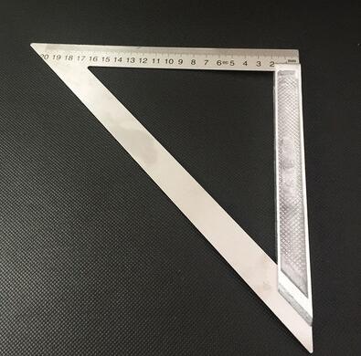 200/300mm længde trekant lineal 90 graders firkantet tykt rustfrit stål trekantet regel træbearbejdningsværktøj måling og tegning: Trekantlineal