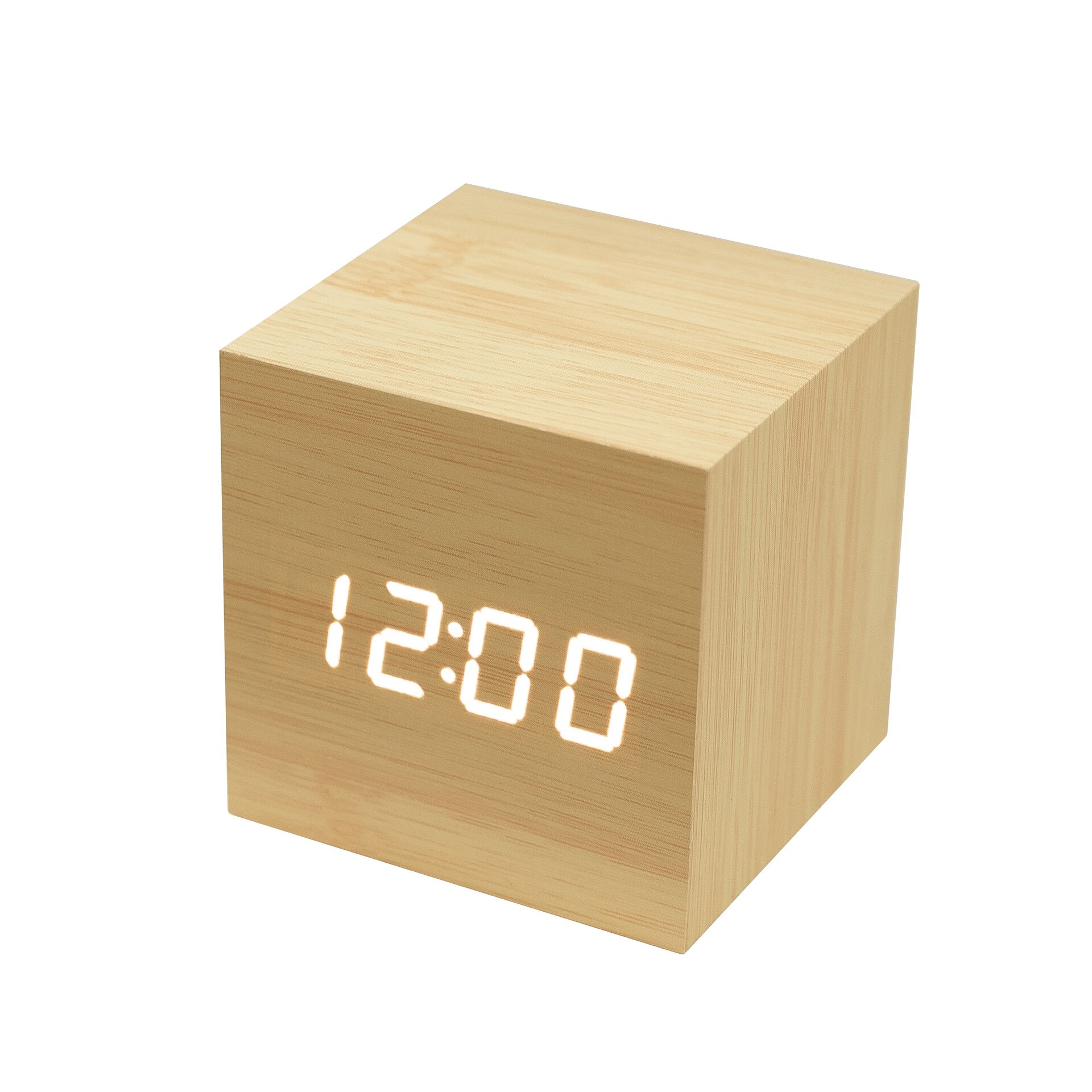 Wooden LED Electric Digital Alarm Clock Multifunctional Clock: 5