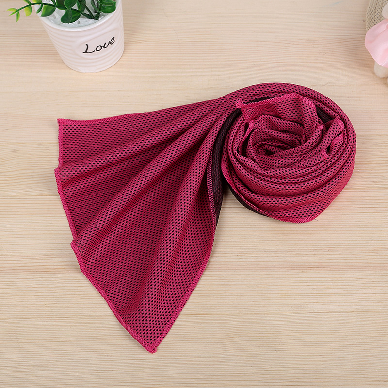 Toalla refrescante, toalla de fibra ultrafina transpirable y suave, adecuada para ejercicios de yoga, correr, fitness, gimnasio, camping y fitness: Rojo