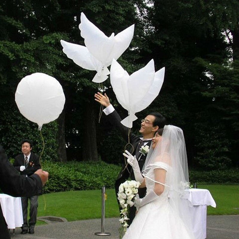 Biologisch Afbreekbare Wedding Party Decoratie Witte Duif Ballon Orbs Vrede Vogel Ballon Duiven Huwelijk Helium Ballon