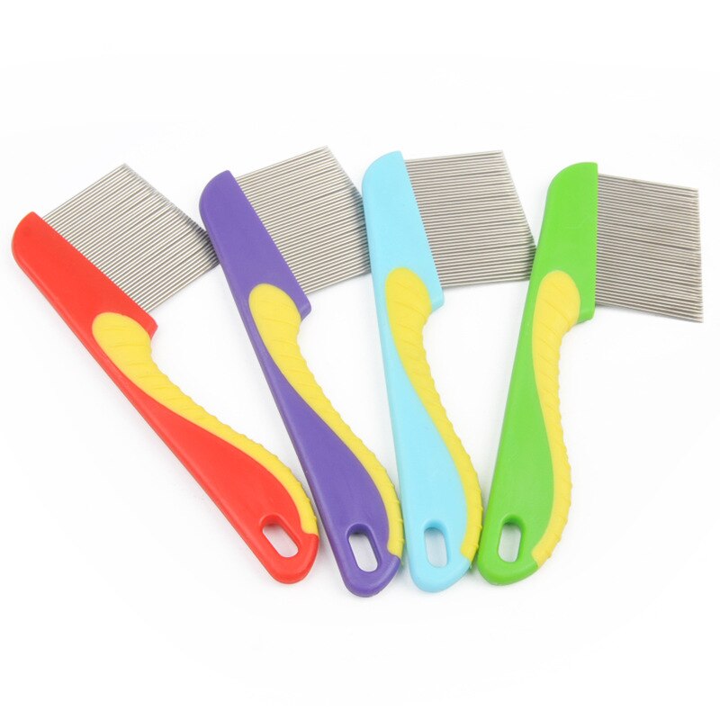 1Pcs Pet Dogs Cats Anti Lice Comb Stainless Steel Long And Short Needle For Deworming Eggs Knot Grooming Flea Combs Dog Supplies