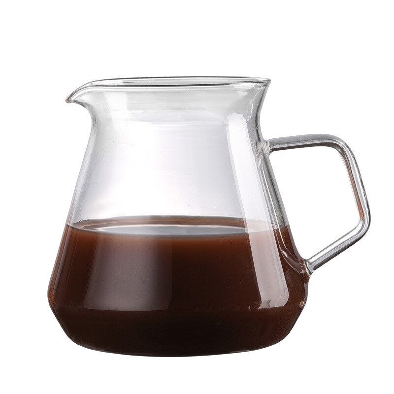 Ecocoffee V60 Pour Over Glass Range Coffee Server 400/600ml Carafe Drip Coffee Pot Coffee Kettle Brewer Barista Percolator Clear