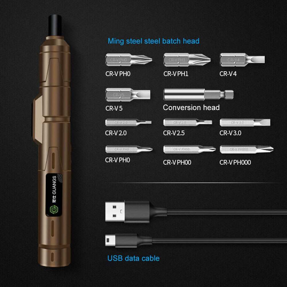 Electric USB Mini Accessories Household Screwdriver Set Adapter Drill Bits Cordless Rechargeable Metal Power Tool Portable
