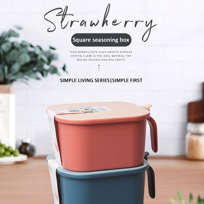 Simple Divided Grid Seasoning Box Kitchen Seasoning Box With Handle Seasoning Pot Pepper Box Home Storage Jar Kitchen Gadgets