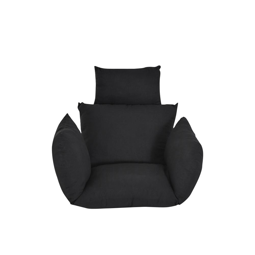Hammock Chair Cushions Swinging Garden Outdoor Soft Cushions Seat 220KG Dormitory Bedroom Hanging Chair Cushions: Black